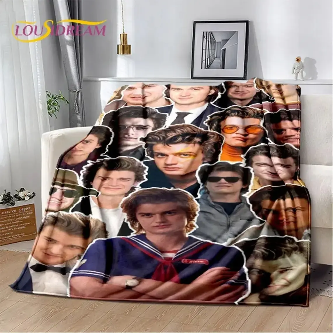 Joe Keery Steve Harrington Soft Plush Blanket,Flannel Blanket Throw Blanket for Living Room Bedroom Bed Sofa Picnic Cover Kids  Essential for home and outdoor use