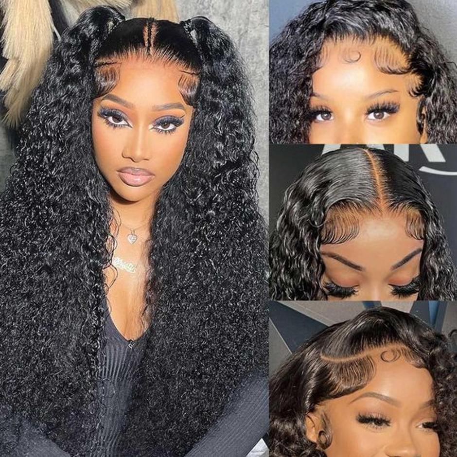 FORGIRL FOREVER 13x4 Kinky Curly Lace Front Wig Pre Plucked Afro Deep Curly Human Hair HD Transparent Lace Frontal Glueless Wig With Natural Hairline