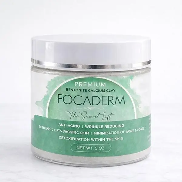 Focaderm The Secret Lift 100% Calcium Bentonite Clay Mask Deep Pore Detox Anti-Wrinkle Lifting Mask for Acne & Dark Spots Vegan Cruelty-Free Gift