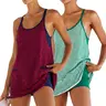 Buenoble Women’s Athletic Dress with Built-in Shorts Striped Tennis Dress Workout Mini Dress Casual Summer Activewear