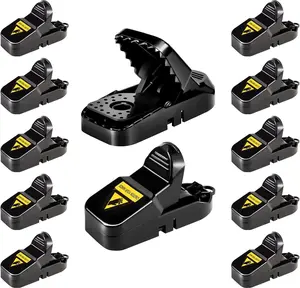 VRXVR Mouse Traps 12-Pack, Indoor Outdoor Use, Reusable ABS Plastic, High Sensitivity Quick Kill, Easy Setup, Safe No Touch Design, Small Mice Catchers for Home