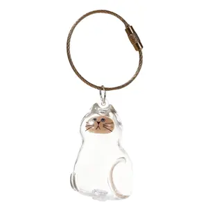 Siamese Cat Pointed Coat Memorial Box, Transparent Customizable Memory Capsule Keychain, Pet Farewell Gift, DIY Healing Gift, Exclusive Keepsake for Cat Owners