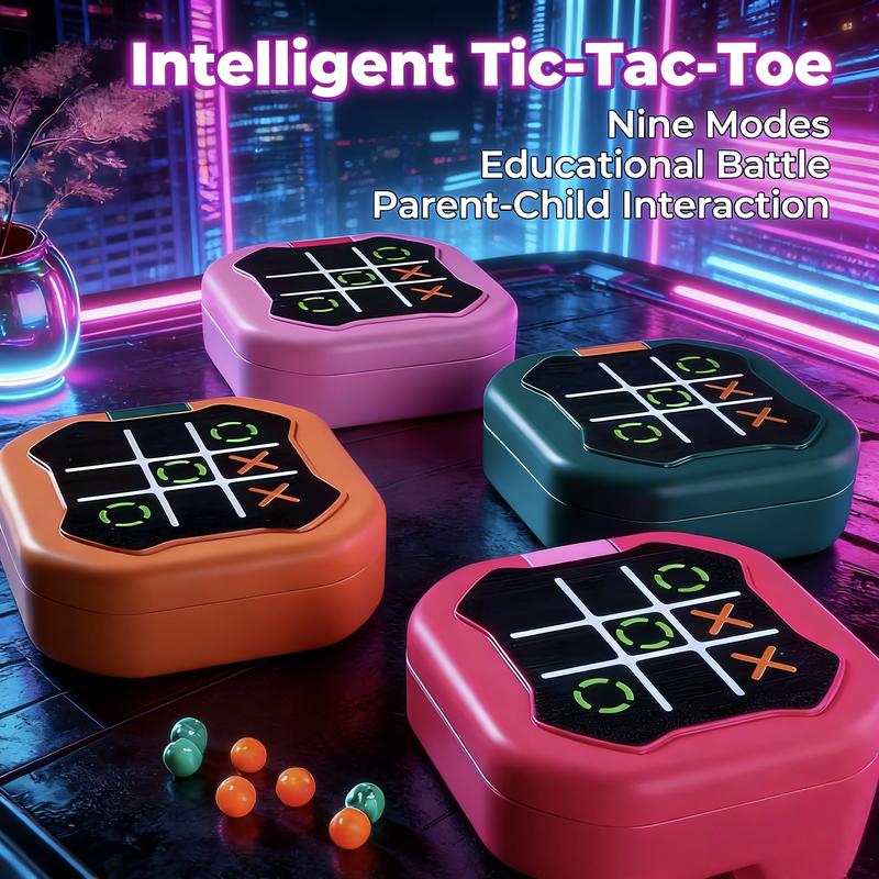 9-in-1 Electronic Tic Tac Toe Game | Portable & Durable with Lanyard | Creative Educational Toy for Kids & Adults, Perfect Gift for Family Fun! valentines gifts for gf
