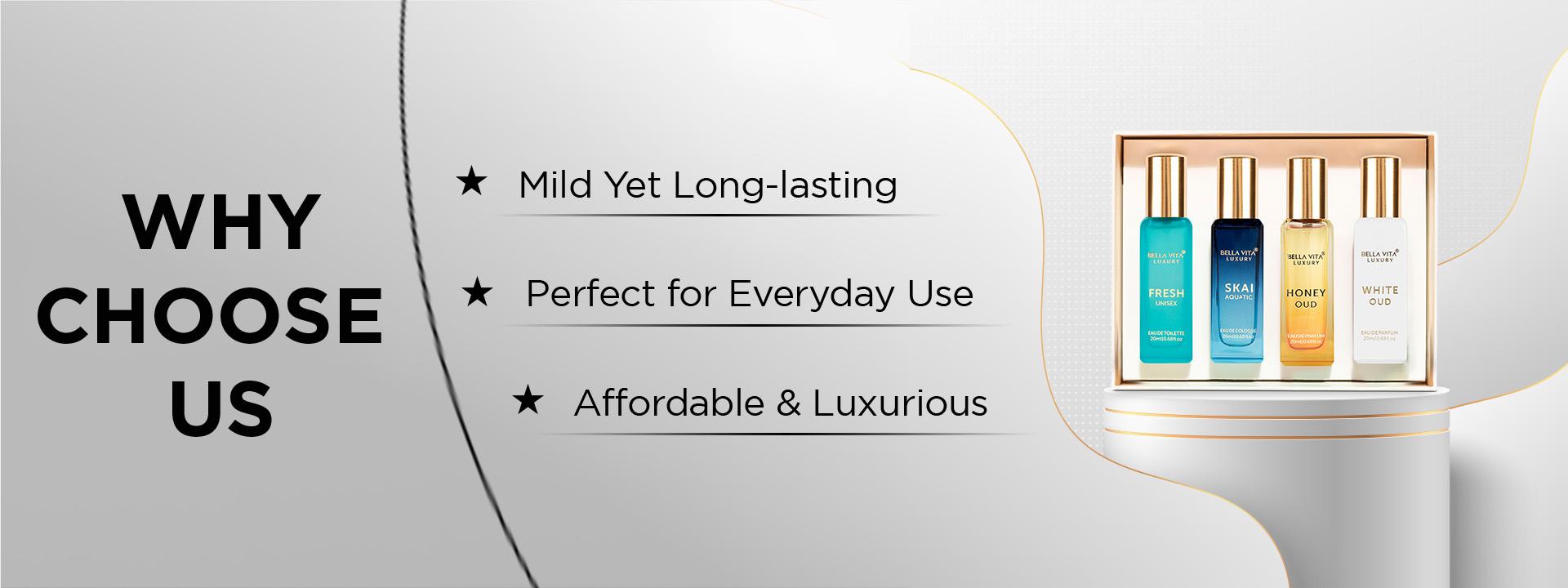 Bellavita Luxury Unisex Mini Perfume Gift Set | 4 Best Selling Fragrances for Women & Men | Travel Size Perfume Set | Perfume Gift Sets for Women | Women’s Day Special