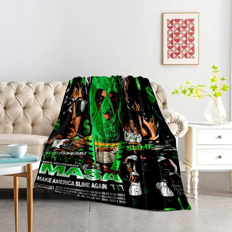 Countdown Sale!‘’YoungBoy‘’ Flannel Blanket – Ultra Soft, Warm & Lightweight All-Season Throw with Album-Inspired Graphic Design – Cozy Plush Blanket for Bed, Sofa, Office & Travel – Hip-Hop Artist Merch & Gift for Fans, Birthdays & Christmas american bla