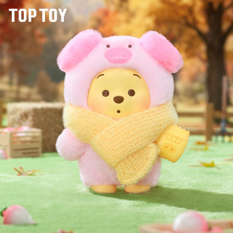 【TOPTOY】Disney Winnie the Pooh Happy Farm Series Vinyl Plush Blind Box, Cute Figures, Desktop Ornament, Collectible Toys, Birthday & Holiday Gift