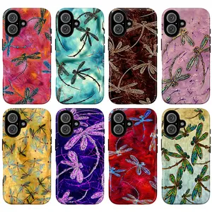 Whimsical Dragonfly Phone Case – Colorful Abstract Insect Art Design, Cute Nature Aesthetic Protective Cover, Compatible with iPhone 11, 12, 13, 14, 15 16 17 Pro Max & Samsung Galaxy S21–S24, Trendy Gift for Her & Him, Art & Nature Lovers