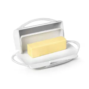 Butter Dish with Attached Flip-Top Lid