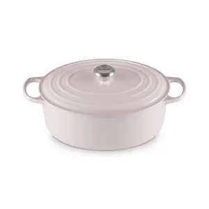 Le Creuset  8 qt Signature Cast Iron Oval Dutch Oven with Gold Knob