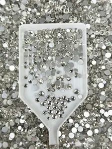 Color No.1-No.25 Mixed Sizes (From SS6 to SS20) Flat Back Round Glass Rhinestones