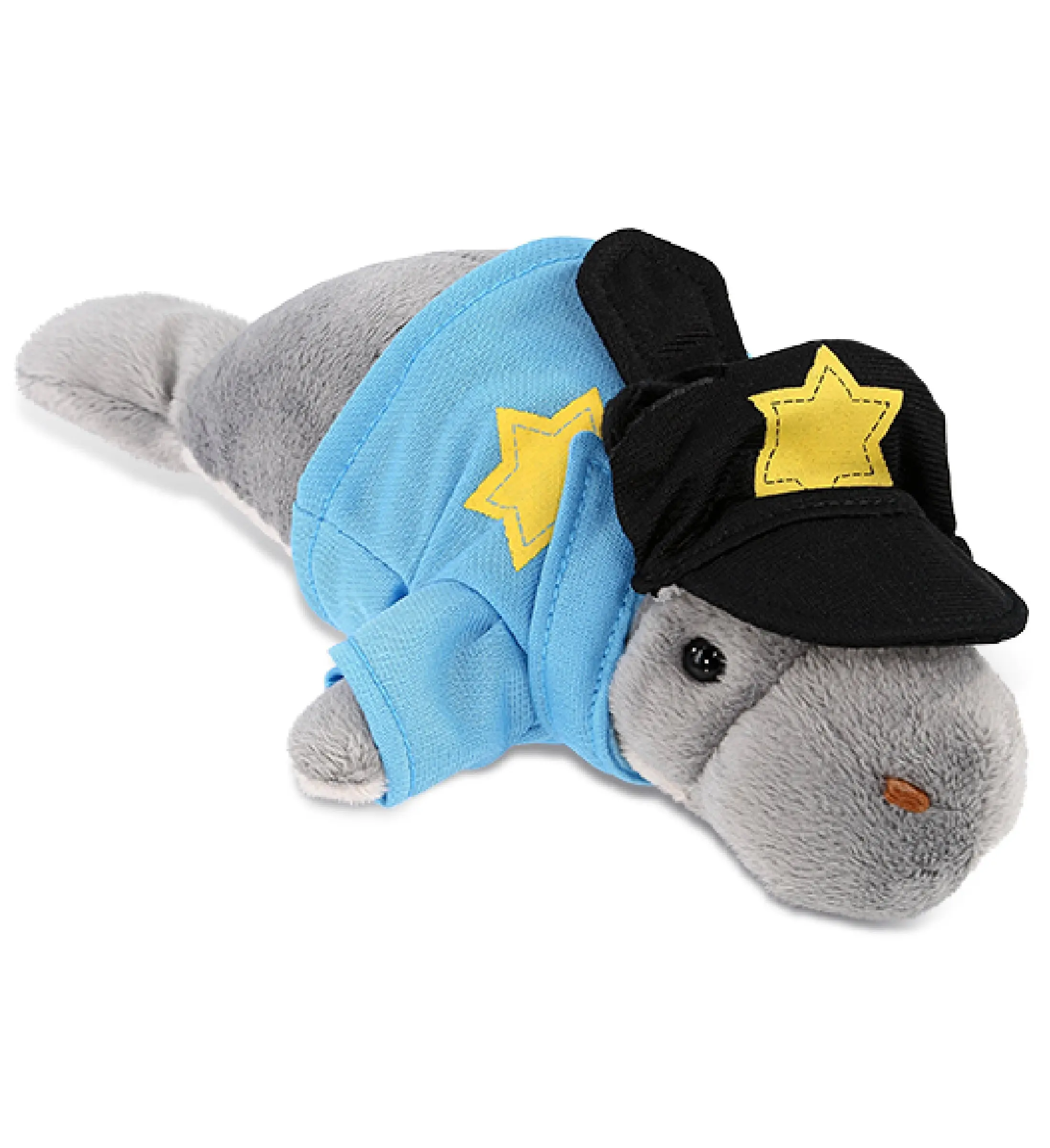 DOLLIBU Cute Uniform Uniformed Soft Plush Ocean-Life Themed 9" Grey Manatee - PLUSH POLICE Wild Collection Stuffed Toy