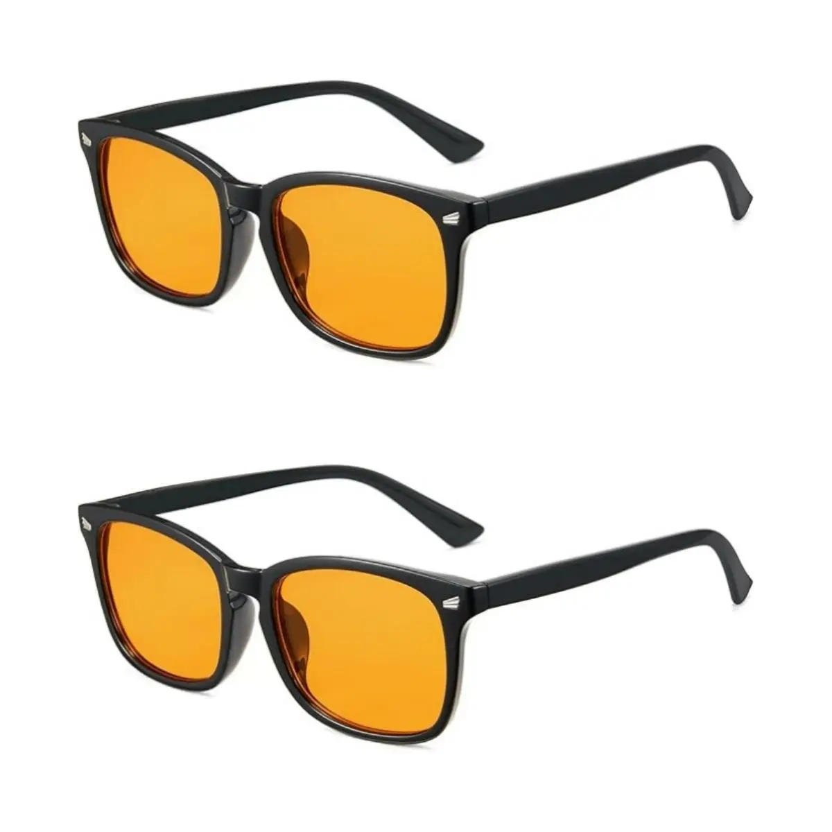 Square Blue Light Sports Eyewear for Men & Women, Lightweight TR90 Frames - Lightweight Eyewear with Amber Lenses for Gaming, Screen Watching, Sports & Outdoor Use, Sunglasses For Women, Unisex, Plastic, Blue Light Block, Anti-Glare Coatings, Blue Light G