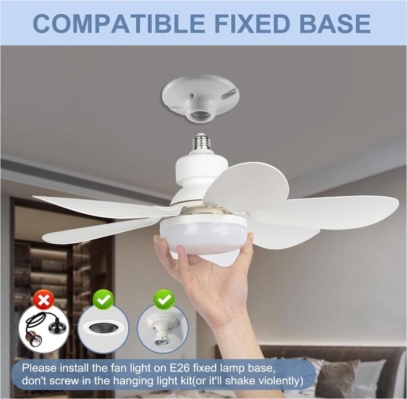 Fan Light Ceiling Fan with Light 40W Super Quiet E27 Bulb Compatible Remote Control Included