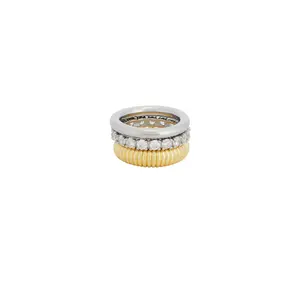SHASHI Roux Ring Set in Mixed Metal