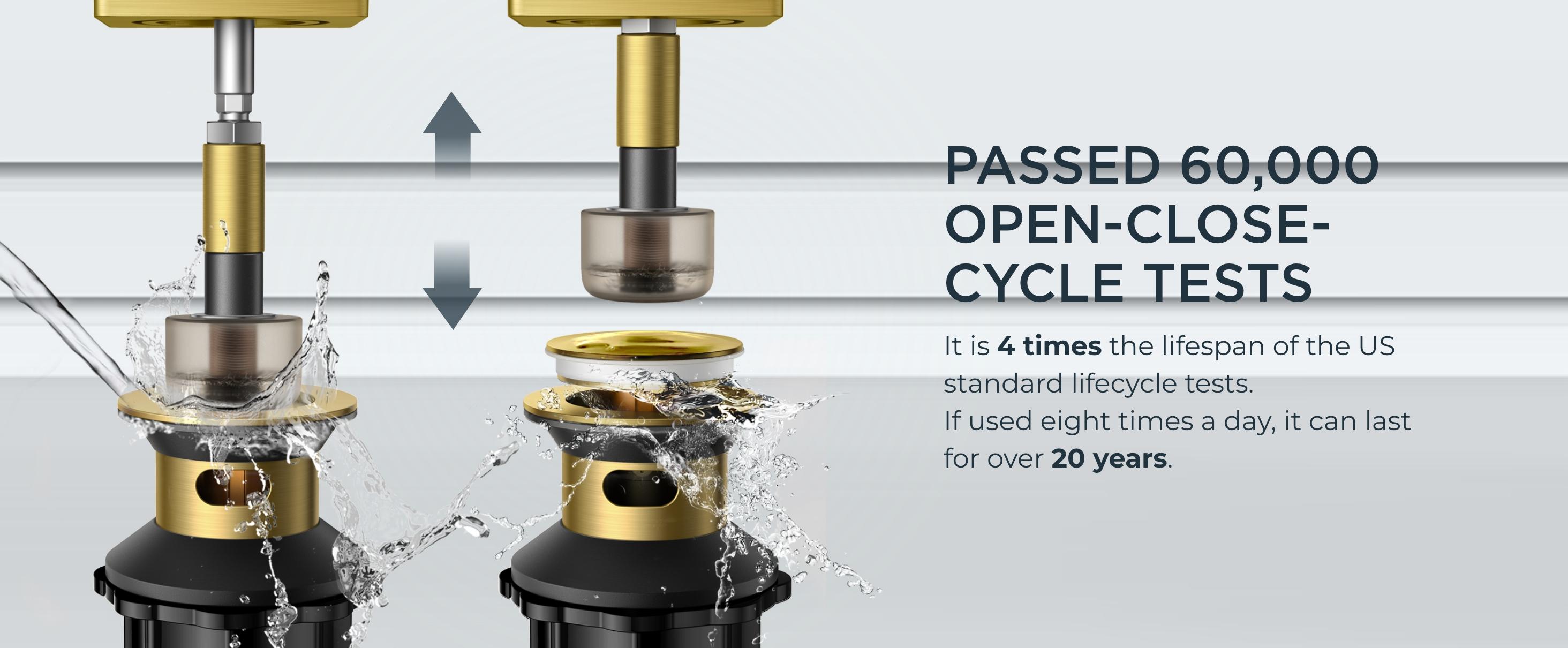 FORIOUS Waterfall Bathroom Faucet Single Handle with Deck Plate, Metal Pop up Drain, cUPC Hoses for Vanity Basin RV Lavatory Sink, Drip-Free Stability, Rust-Resistant, 3/8" Hoses Included - Decorative