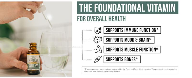 Plant-D3 Organic Vitamin D3 | 5000 IU – Vegan Liquid Drops for Max Strength & High Absorption  Adjustable Dosing (1 oz Liquid) Supplements Healthcare