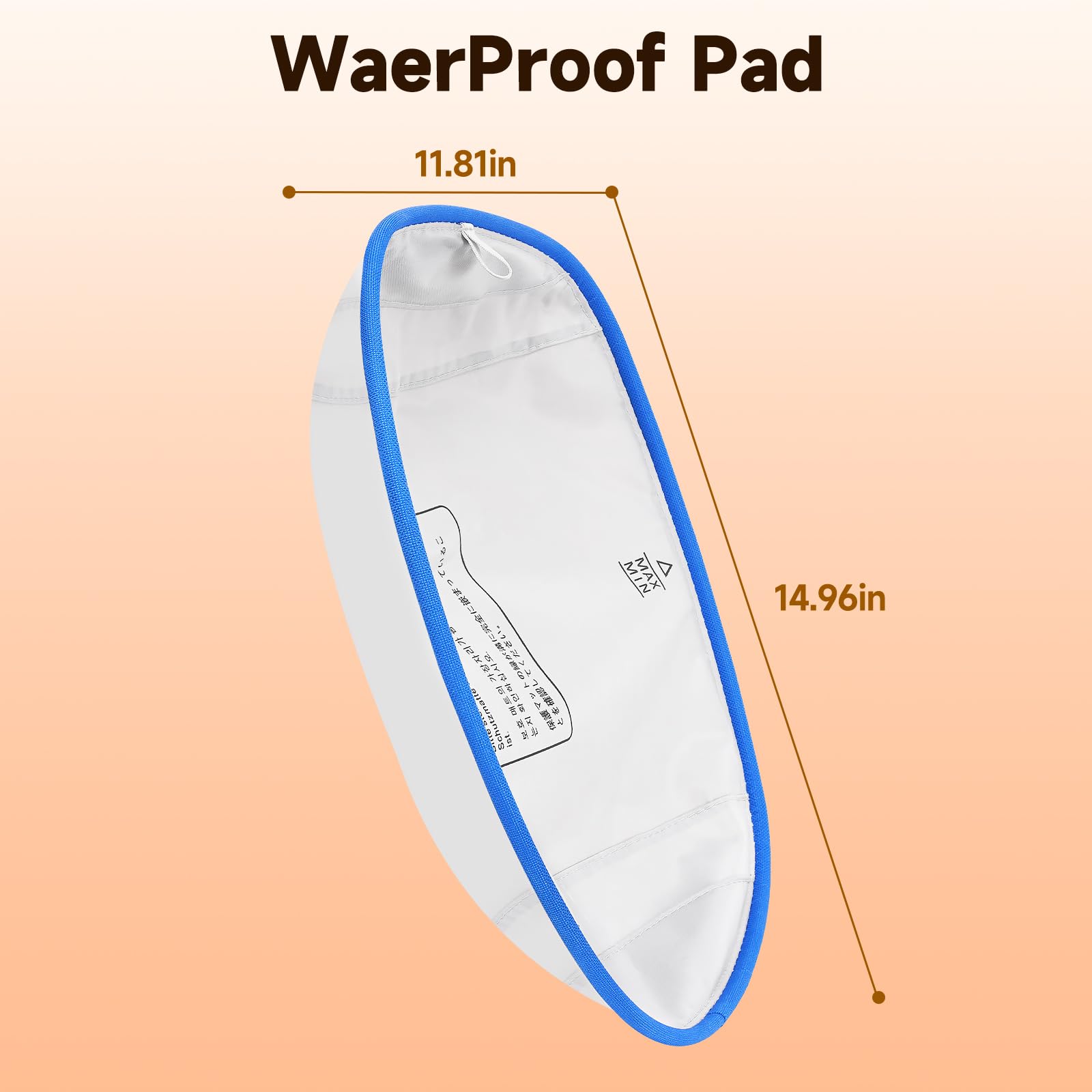 Waterproof Cat Litter Box Pads, Leak-Proof Anti-Slip Replacement Liners with Blue Trim, 2 Pack Universal Disposable Pads for Self-Cleaning Litter Boxes, Indoor Cat Supplies, 14.96 x 11.81 Inches
