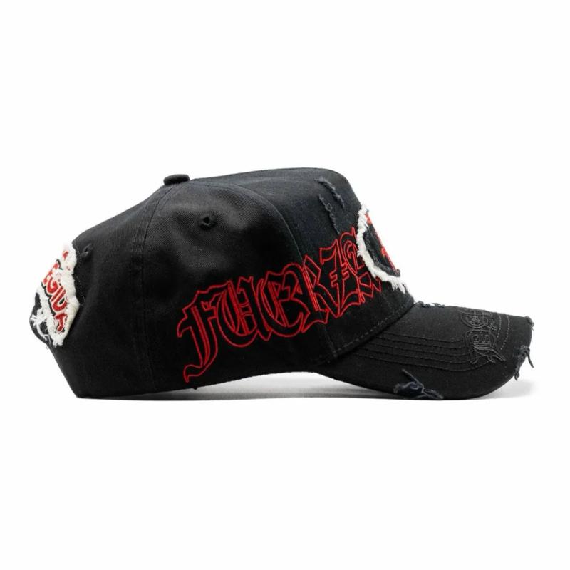 DANDY HATS X FUERZA REGIDA Black Cap with Red Logo