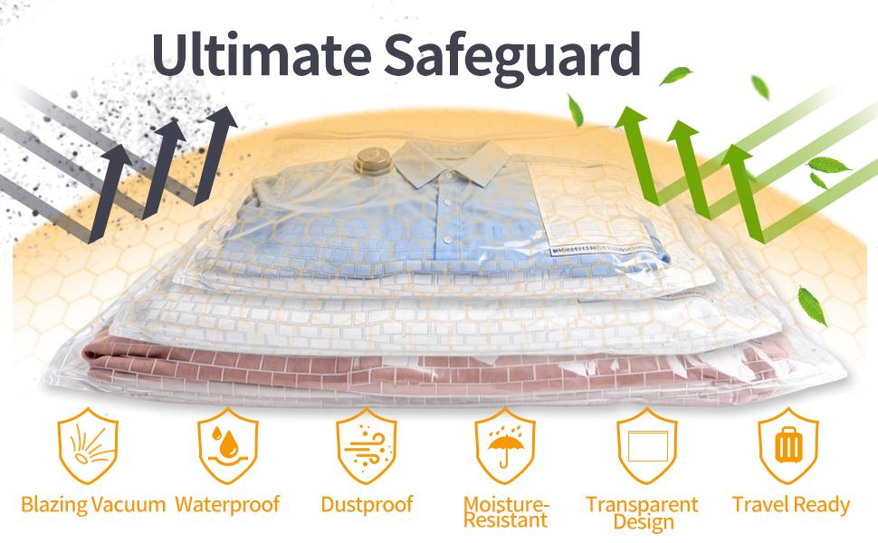 HORTINEST [2026 Upgraded] 15 Pack Travel Vacuum Storage Bags for Clothing with Rechargeable Electric Pump Vacuum Bags for Travel with Rechargeable Electric Pump, Space Saver Bags Carry-on Size Compression Packing Bags for Luggage and Suitcase Organiser