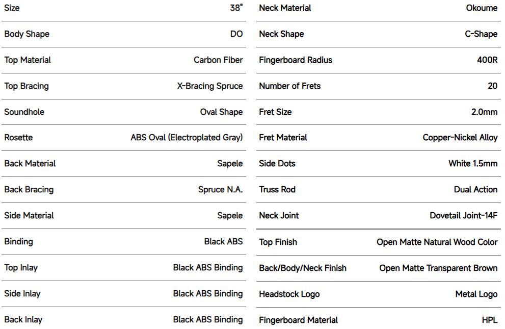 Donner RISING-G1 38" Carbon X Wood Acoustic Guitar Donner RISING-G1 38" Carbon X Wood Acoustic Guitar