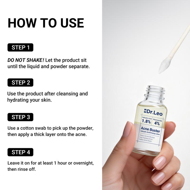 Dr.Leo Drying Lotion Plus | Visibly Shrinks Pimples in 24 Hours & Helps Fade Acne Marks in 7 Days | With 1.8% Encapsulated Salicylic Acid, 4% Niacinamide & 10% Sulfur  (20ml)