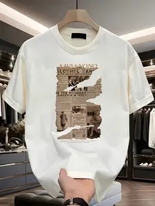 Men's Retro Daily Printed T-Shirt- Tokyo 1945 Retro Pattern Short Sleeve Shirt Summer Casual Round Neck Short Sleeve Top Suitable for Daily Wear and Theme Occasions(Machine Washable)