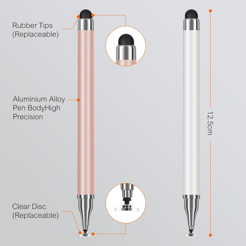 3-Pack Tablets Stylus Pen for All Touchscreen with Precision Disc Tip, 2-in-1 Universal Stylus Compatible with Android, iOS, and Phone– Perfect for Writing, Drawing, and Note-Taking