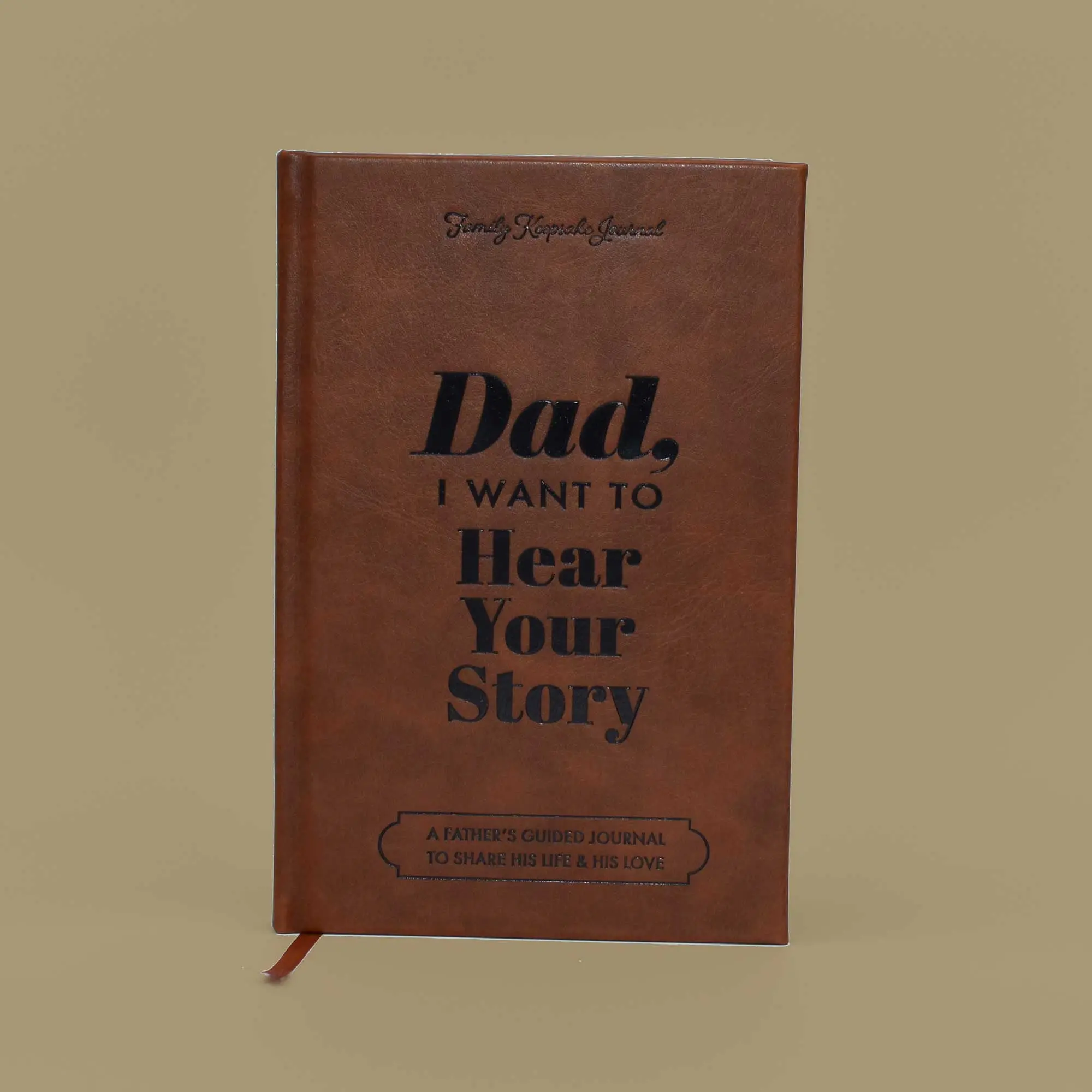 "Dad, I Want to Hear Your Story" Leather Wrap Special Edition Hardcover Heirloom Memory Journal - 154 Pages, Attached Fabric Ribbon, Great Father's Gift (Literature Book)