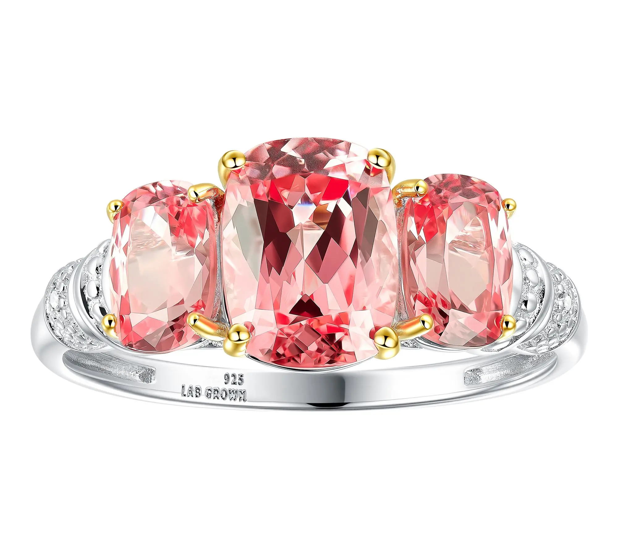 Fire Light Lab Grown Diamond & Created Gemston Ring, Sterling
