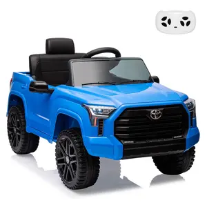 Ride on Car,Electric Car for Kids, Ride On Truck Car with Music, LED Lights, Suspension System, Double Doors, Safety Belt for Boys Girls,Blue