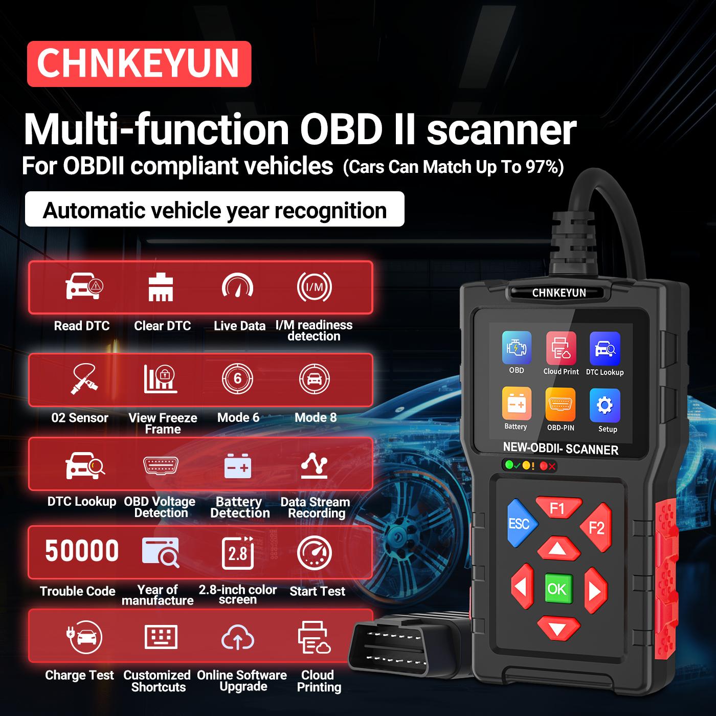 OBD2 Advanced Diagnostic Tool Professional Engine Code Reader Reset Real-Time Data for Mode 6 & 8 Vehicles After 1996 No Battery OBDII/EOBD CAN car