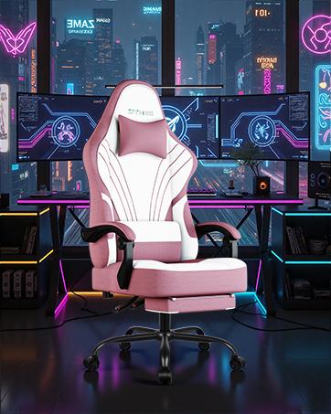 Gaming Chair, Big and Tall Gaming Chairs for Adults with Footrest and Lumbar Support, Comfortable Ergonomic Fabric Computer Chair 400 lbs, 360° Swivel, Height Adjustable Video Gamer Chair