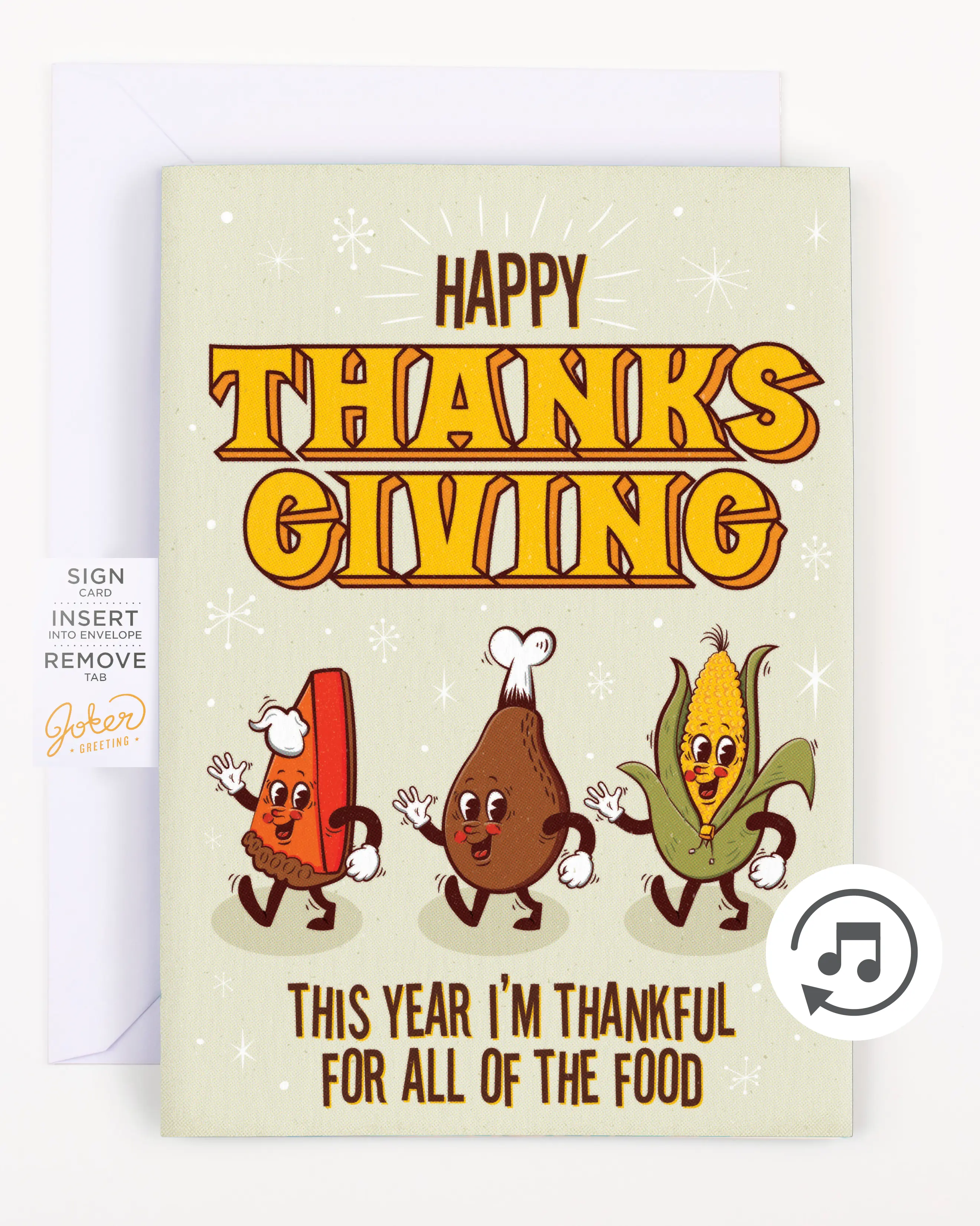 Thanksgiving Festive Theme Endless Greeting Card with Glitter Accents - Office Stationery for Holiday Gifting