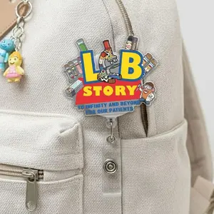 Lab Week 2026 Badge Reel, Lab Story Retractable ID Holder for Scientist, Phlebotomist, Lab Tech Gift