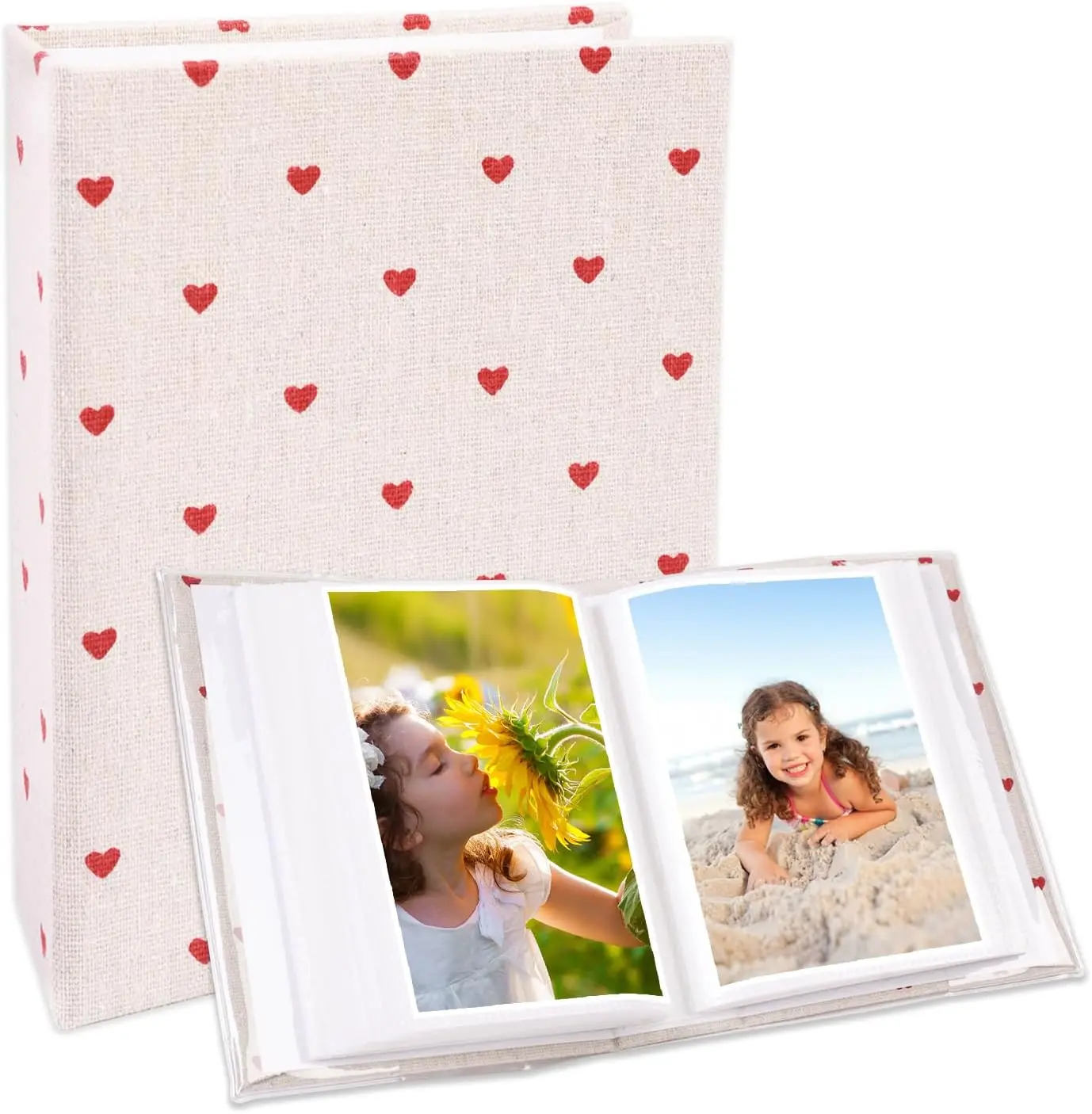 Linen Cover Small Photo Album - 4x6, 100 Pockets, Holds 4x6 Prints, Home Decor Photo Albums for Wedding, Family Memories, Photo Albums For Prints