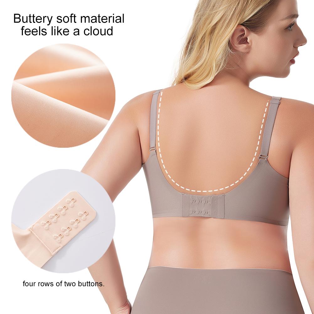 1/2/3/4PCS Women Wireless Seamless Jelly Bras Deep V No Underwire Push Up Bras Wirefree Full Coverage T Shirt Adjustable Bra Nylon Spandex Womenswear S-4XL