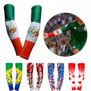 2026 USA-Canada-Mexico World Cup Soccer Fan Arm Sleeves — 1 Pair Sun Protection & Team Support Sleeves for Stadium