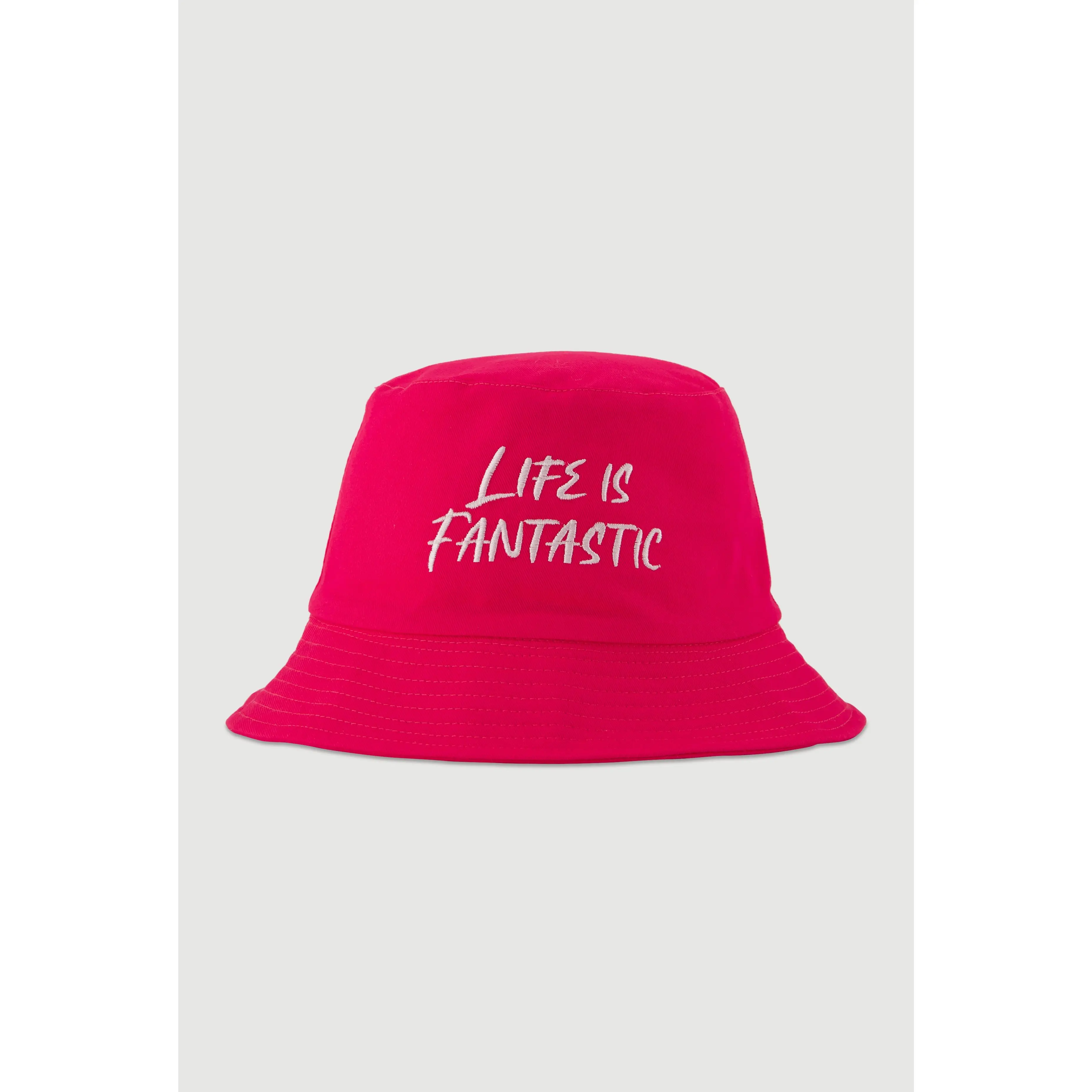 Life Is Fantastic Embroidered Reversible Bucket Hat