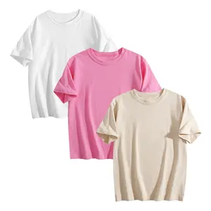 Holafish 3 Pcs Girls T-Shirt Soft Comfortable Cotton Short Sleeve Tops Assorted Colors Casual Everyday Wear Teen Essentials