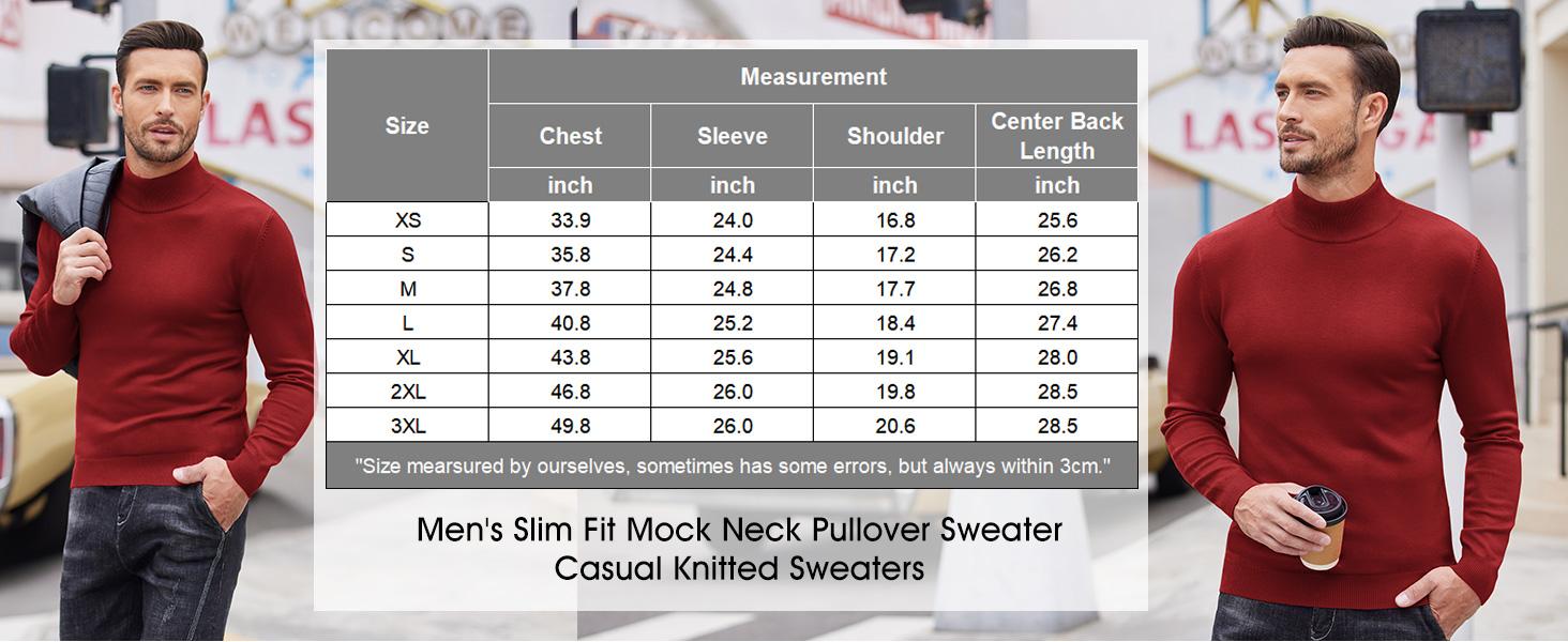 COOFANDY Men's Slim Fit Mock Turtleneck Pullover Sweater Casual Basic Knitted Thermal Sweaters Fashion Long Sleeve