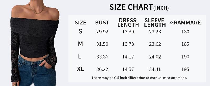Women Off Shoulder Tops for Women Mesh Long Sleeve Floral Lace Slim Fit Blouses Shirts Going Out Fall Clothes