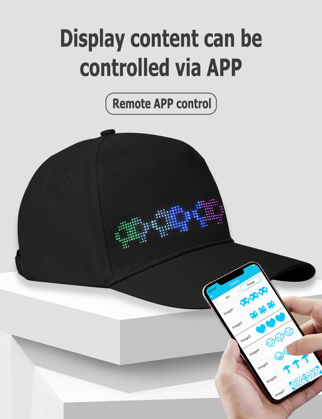 YOYOWAY LED Rolling Display Hat Customized Gif Picture And Text Bluetooth App Controlled Detachable Led Display Baseball Cap BlackFriday High-Quality Materials & Versatile Use YOYOWAY LED Rolling Display Hat Customized Gif Picture And Text Bluetooth App Controlled Detachable Led Display Baseball Cap BlackFriday High-Quality Materials & Versatile Use