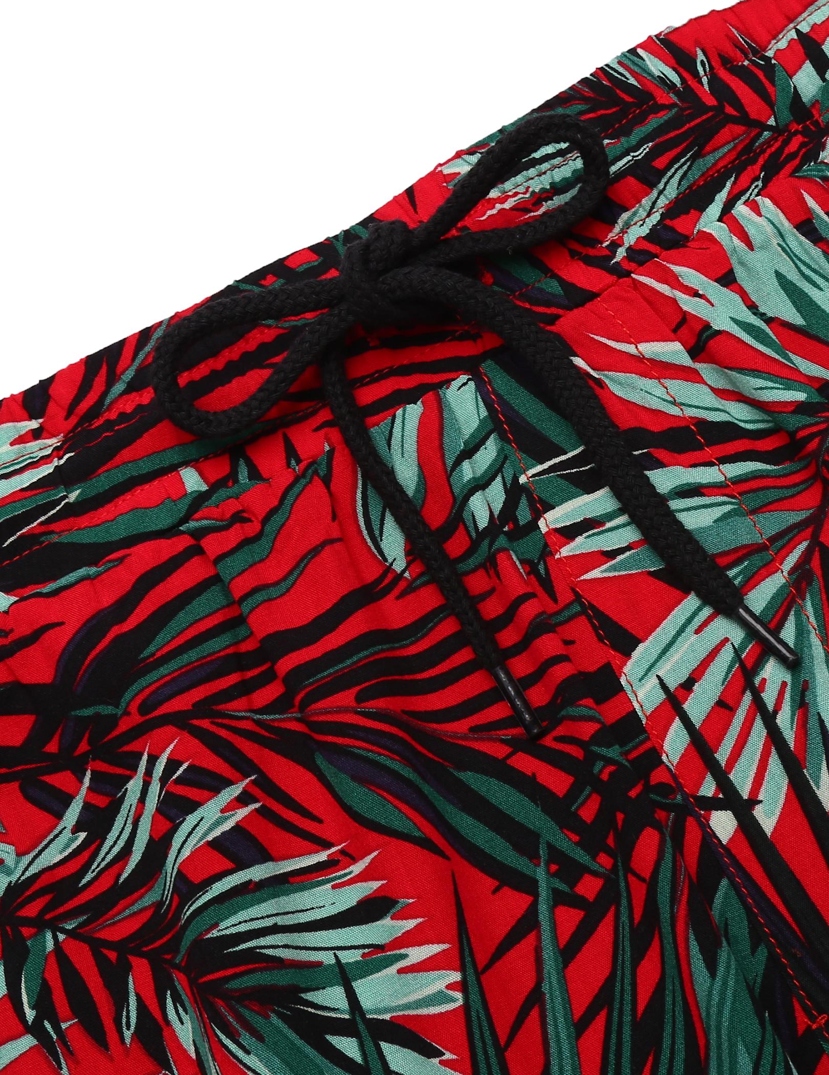 COOFANDY Men's Set Hawaiian Matching Set Summer Beach 2 Piece Outfits Flower Shirts and Shorts Tropical Fabric Tropical Fabric Floral Menswear  Shortsleeve Loose