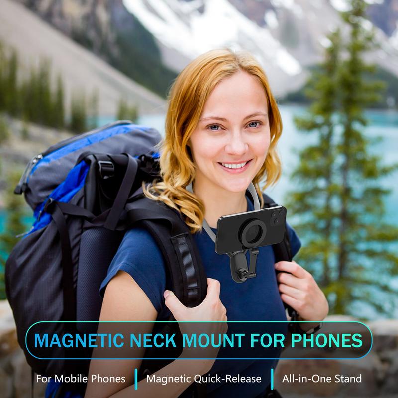 Hands-Free Magnetic Neck Mount: Secure Holder for Phones, Perfect for Vlogging and Selfies! Compatible with iPhone 15/14/13/12 Series and Android Devices Hands-Free Magnetic Neck Mount: Secure Holder for Phones, Perfect for Vlogging and Selfies! Compatible with iPhone 15/14/13/12 Series and Android Devices