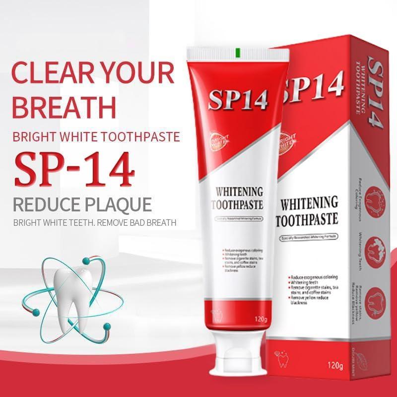 SP14 Upgraded Whitening Toothpaste 2-Pack with Niacinamide Tackles Tough Stains Promotes Oral Health for Cleaner Teeth