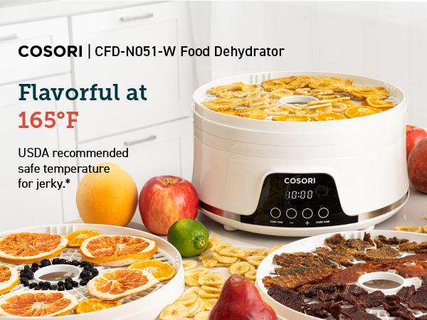 COSORI Food Dehydrator – 5 BPA-Free Trays, 48H Timer, 165°F Control, Perfect for Jerky, Fruit, Herbs, Meat, Veggies & Dog Treats. Recipe Book