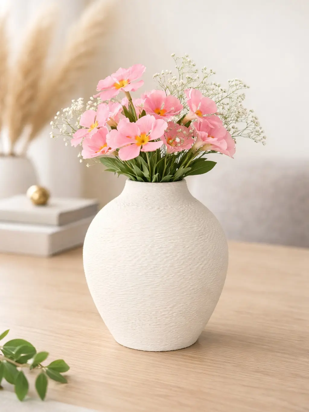 3D Printed Minimalist Textured Decorative Vase - Modern Home Decor Piece with Soft Matte Finish, Lightweight Durability for Small Floral Arrangements & Premium Display