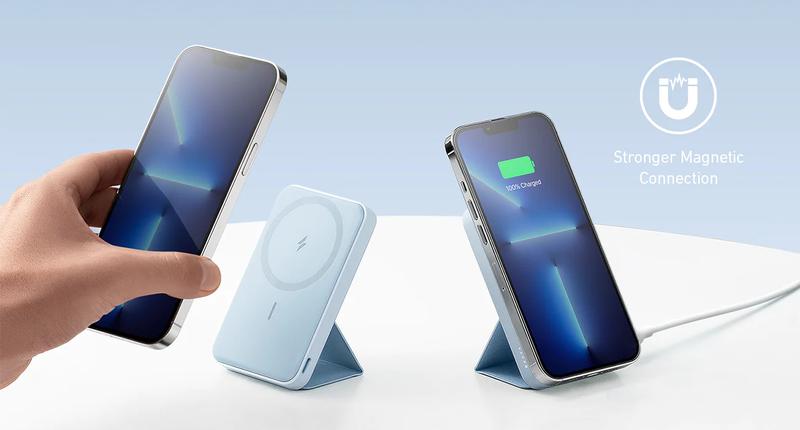 Anker Magnetic Power Bank, Built-In Foldable Stand, USB-C Port on the Side, 5,000mAh Capacity, Perfectly Compatible with iPhone 17/16/15/14/13 Series Anker Magnetic Power Bank, Built-In Foldable Stand, USB-C Port on the Side, 5,000mAh Capacity, Perfectly Compatible with iPhone 17/16/15/14/13 Series