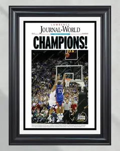 2008 Kansas Jayhawks NCAA College Basketball Champions Unframed Poster, Mario Chalmers Miracle Shot Front Page Newspaper Print, Rock Chalk Jayhawk Wall Art, KU Basketball History Decor.