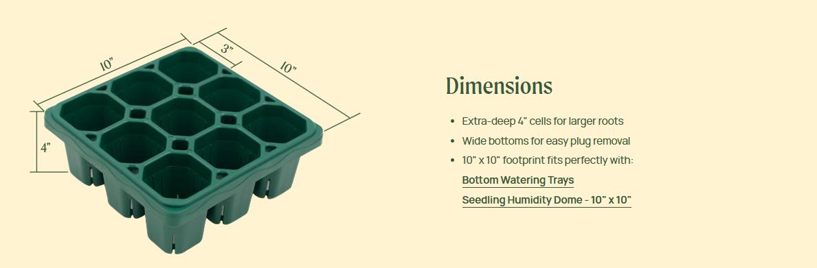 Vego garden Giga Seedling Trays 9-Cell UV-Resistant Reusable Starter Trays for Greenhouse/Garden (No Lids) Vego garden Giga Seedling Trays 9-Cell UV-Resistant Reusable Starter Trays for Greenhouse/Garden (No Lids)